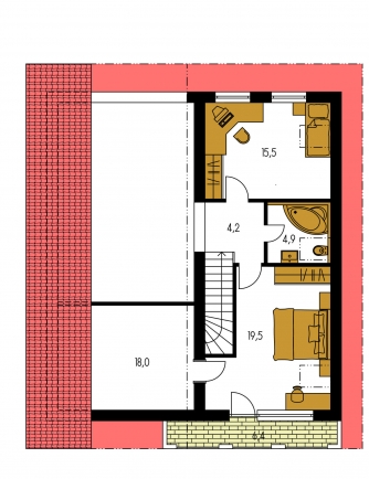 Mirror image | Floor plan of second floor - TREND 270